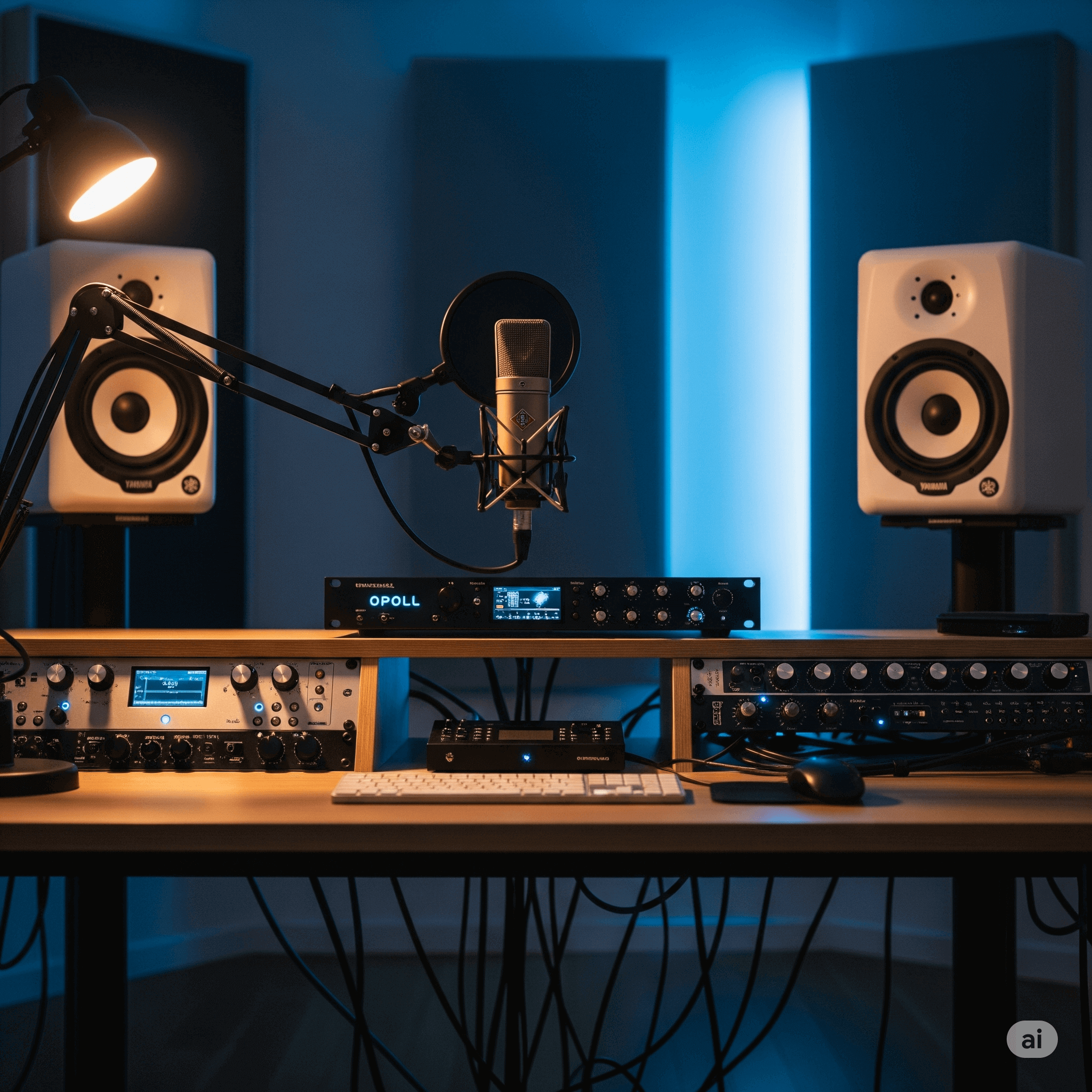 Professional podcast and music studio setup